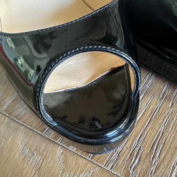 Christian Louboutin Mary Jane Peep Toe Platform in Black Patent - Picture 15 of 16